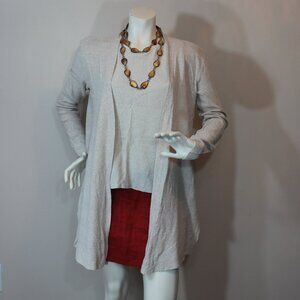 Eileen Fisher top and  cardigan in beige 68% linen32 % Cotton size Medium